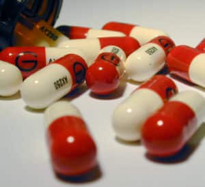 pills spilled by bottle